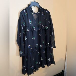 Cynthia rowley floral‎ black dress 6
